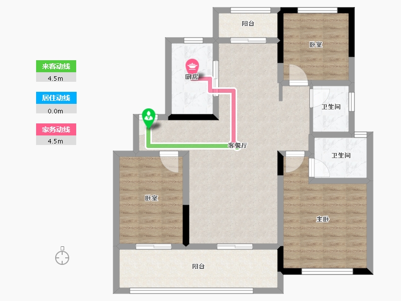 安徽省-芜湖市-百草园•如园小区-93.50-户型库-动静线