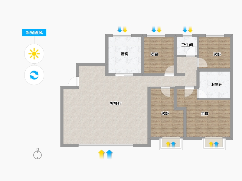 内蒙古自治区-通辽市-安华·汇悦府-103.13-户型库-采光通风