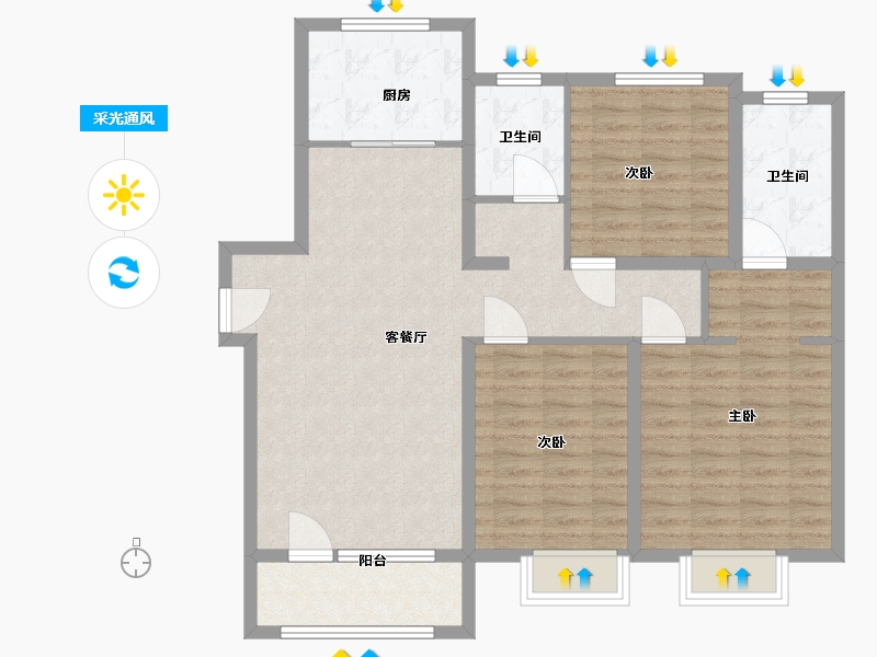 河北省-唐山市-万润壹号-100.00-户型库-采光通风