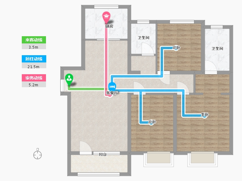 河北省-唐山市-万润壹号-100.00-户型库-动静线