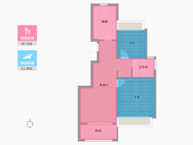 上海-上海市-瑞和·上海印象-59.77-户型库-动静分区