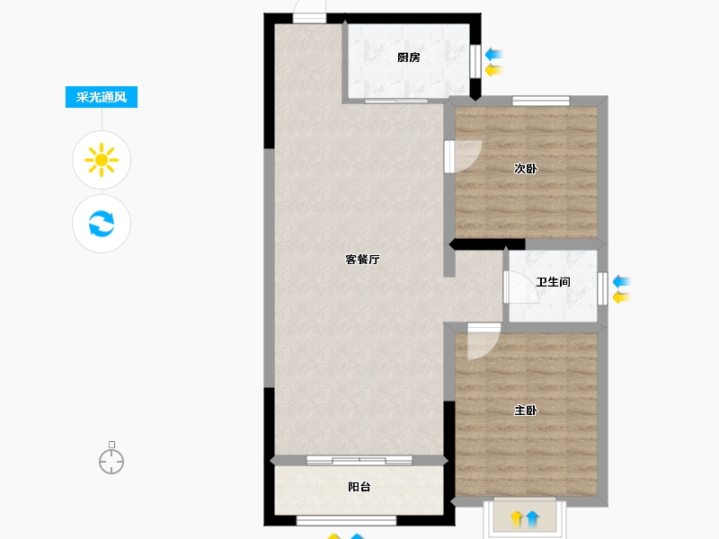 内蒙古自治区-通辽市-安华·汇悦府-78.26-户型库-采光通风