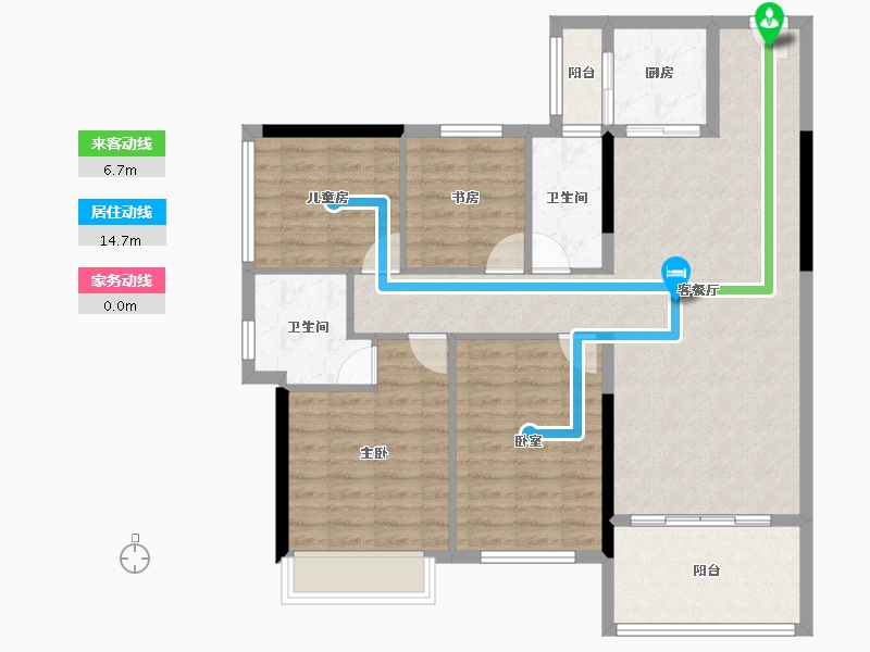 广东省-湛江市-嘉富大厦-103.47-户型库-动静线