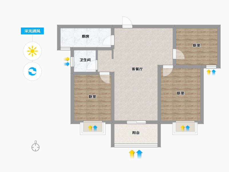 河南省-鹤壁市-天逸悦珑-78.04-户型库-采光通风