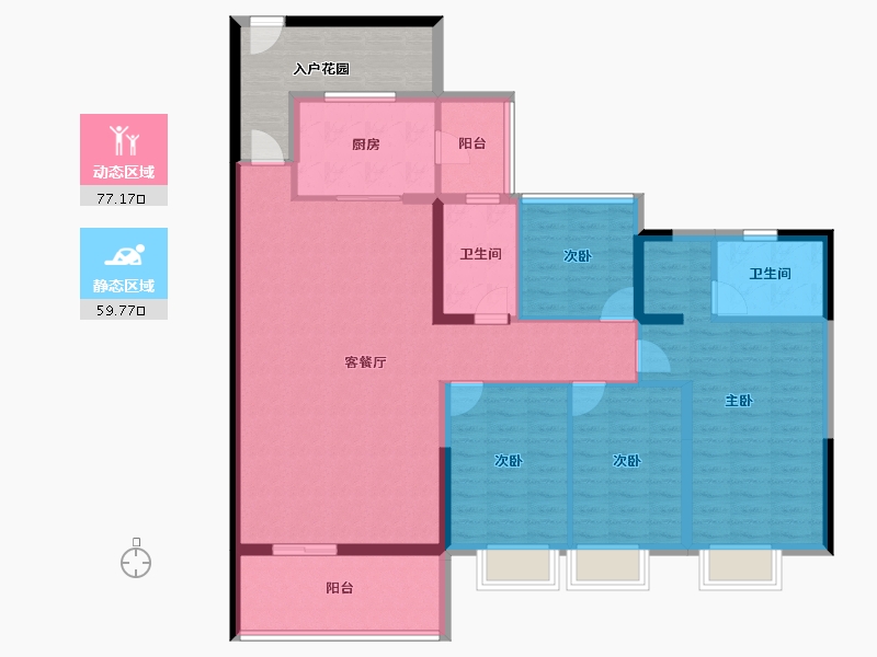 广东省-云浮市-兴业雅苑-132.74-户型库-动静分区