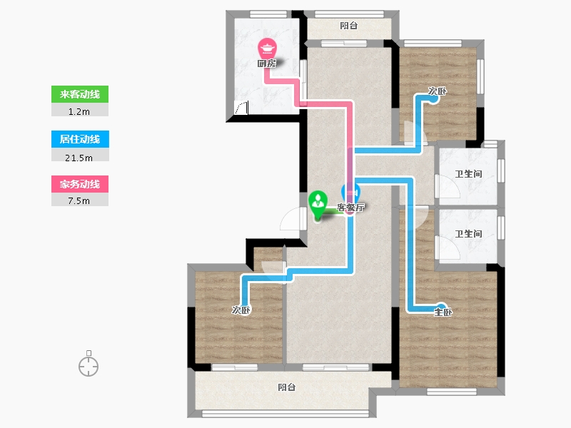 湖南省-岳阳市-临湘桂语江南-94.16-户型库-动静线