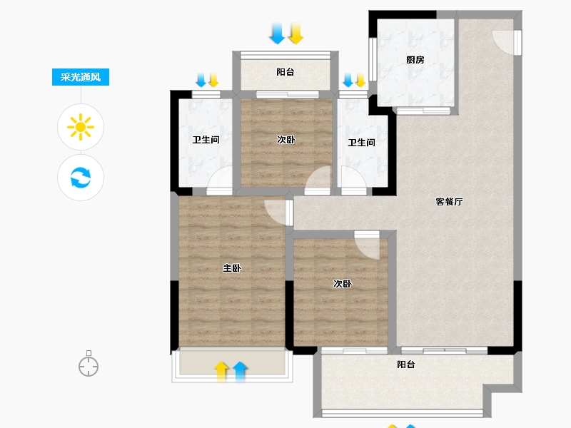 河南省-三门峡市-义马建业世和府-97.16-户型库-采光通风