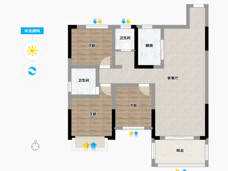 湖南省-邵阳市-振羽首府-108.00-户型库-采光通风