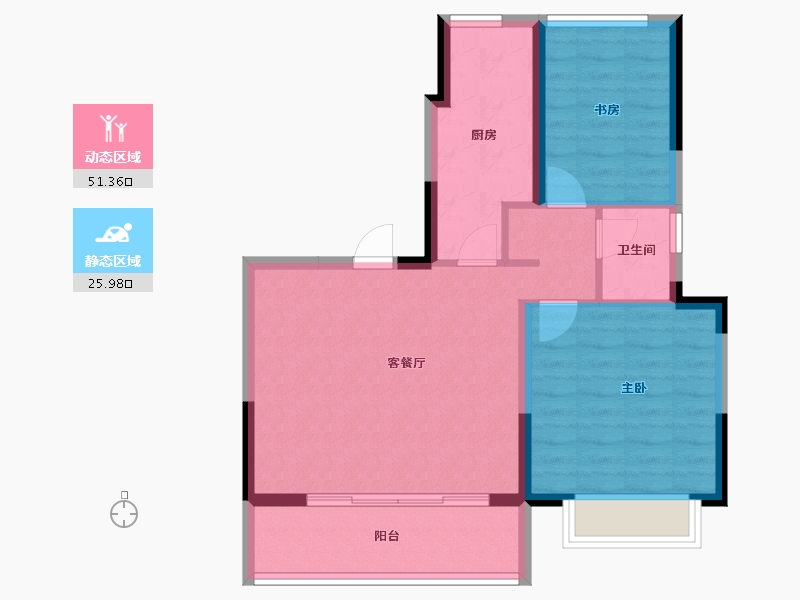 上海-上海市-盛世荟庭-69.48-户型库-动静分区