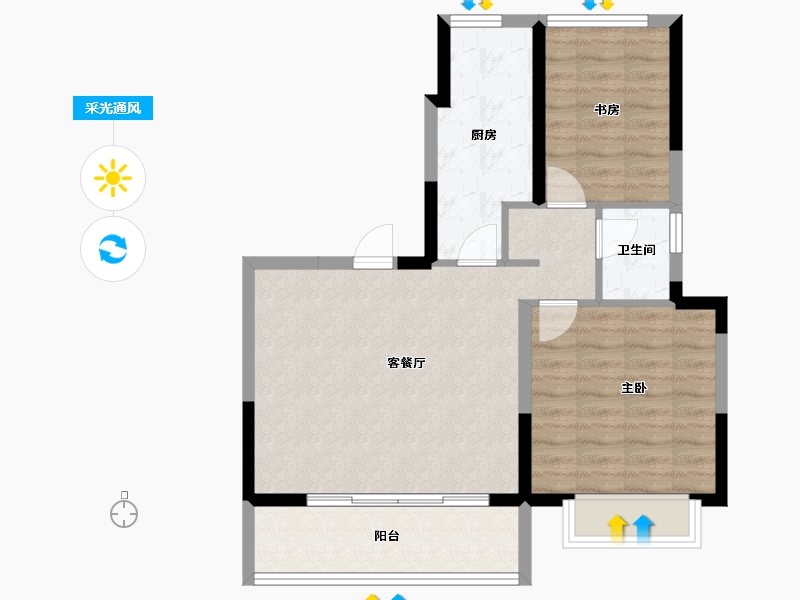 上海-上海市-盛世荟庭-69.48-户型库-采光通风