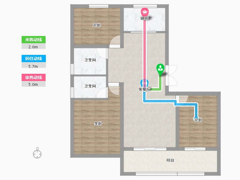 山东省-临沂市-房源·金域上府-89.96-户型库-动静线