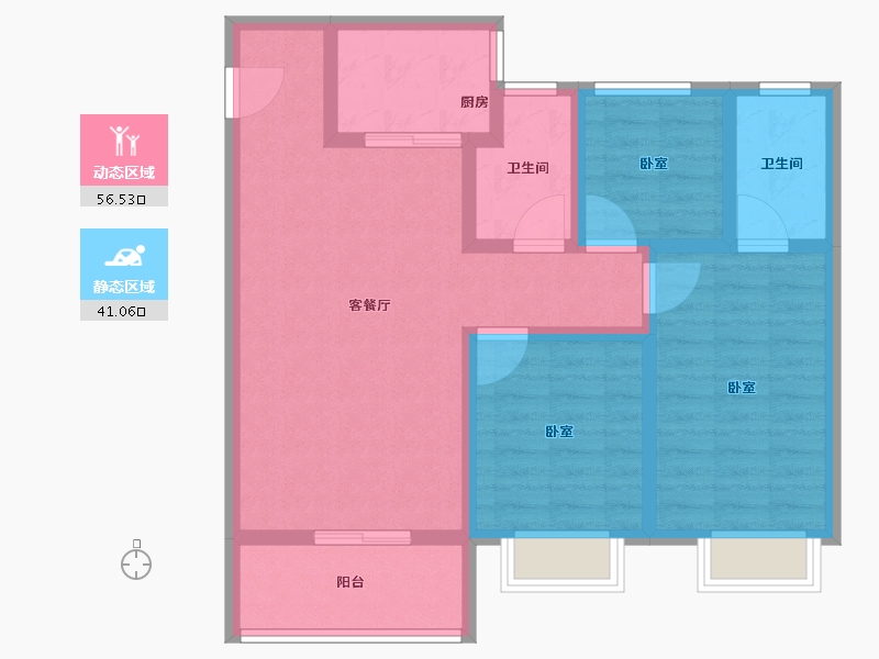 河北省-张家口市-名门荣耀府-86.41-户型库-动静分区