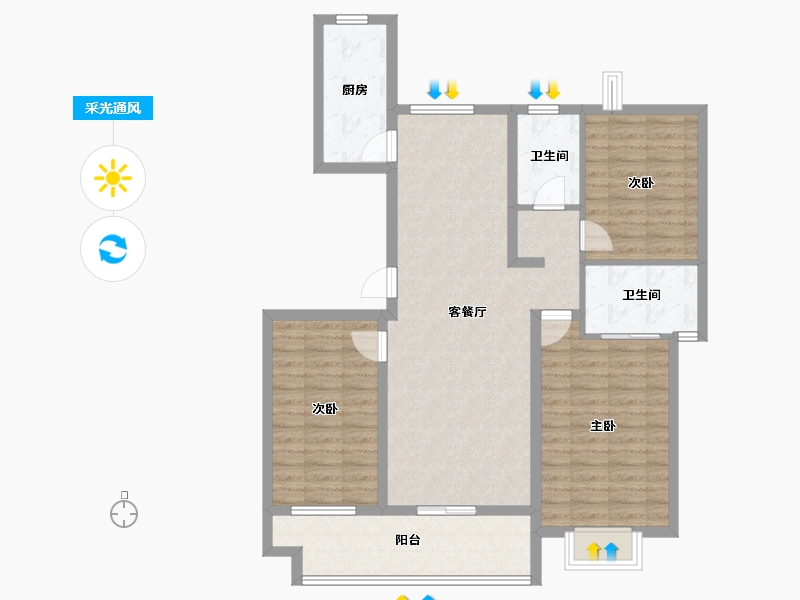 江西省-鹰潭市-华章·学府香颂-100.00-户型库-采光通风