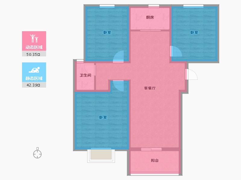 河南省-鹤壁市-天逸悦珑-82.49-户型库-动静分区