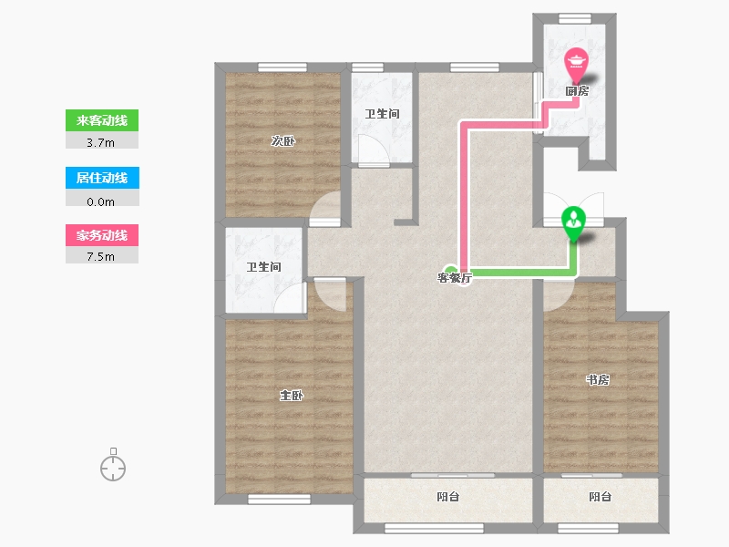 宁夏回族自治区-吴忠市-金龙华庭二期-100.85-户型库-动静线