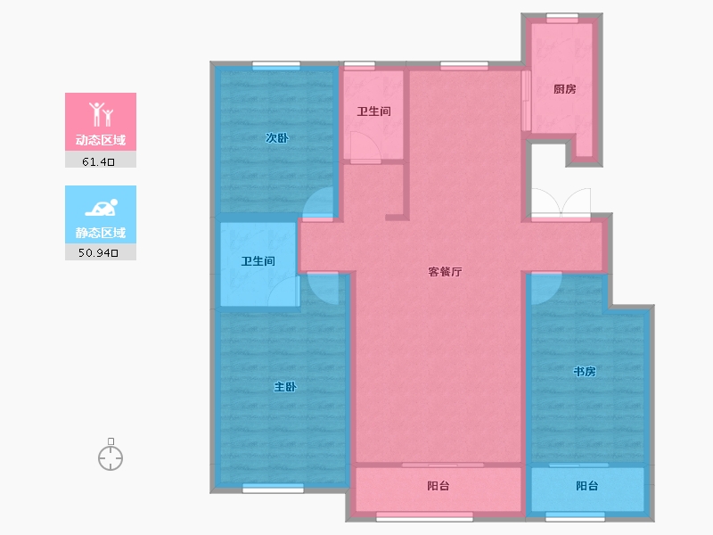 宁夏回族自治区-吴忠市-金龙华庭二期-100.85-户型库-动静分区