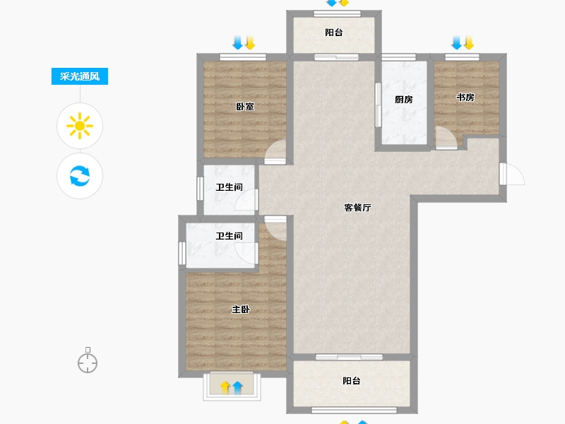 河南省-驻马店市-应祥百花源-105.28-户型库-采光通风