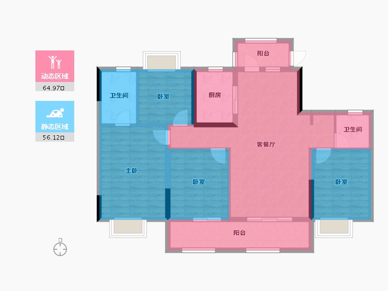 江西省-吉安市-中奥庐陵宸央-108.80-户型库-动静分区