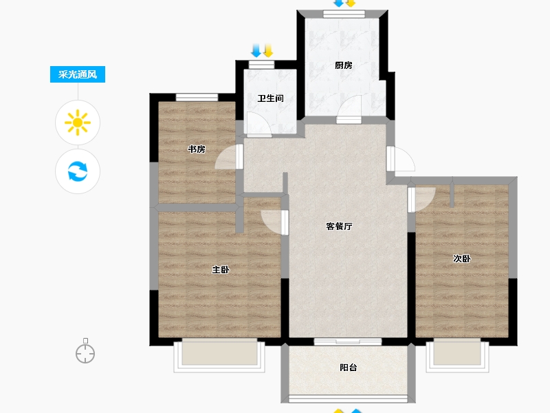 上海-上海市-盛世荟庭-82.24-户型库-采光通风