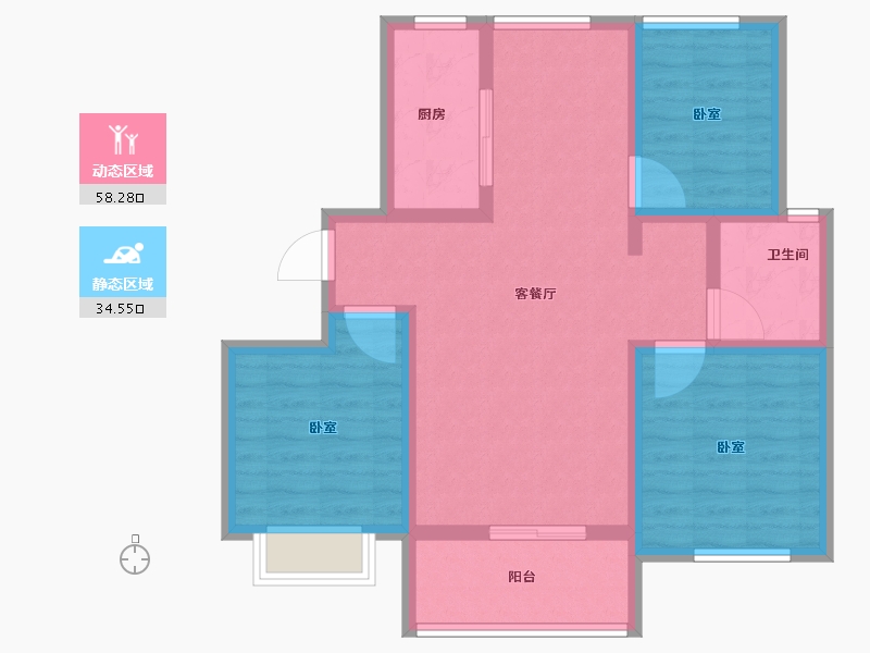 河北省-张家口市-名门荣耀府-82.41-户型库-动静分区