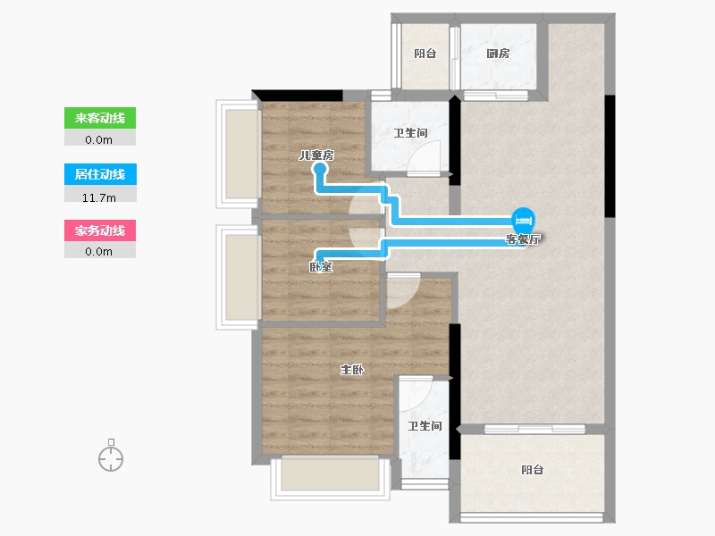 广东省-湛江市-嘉富大厦-76.43-户型库-动静线