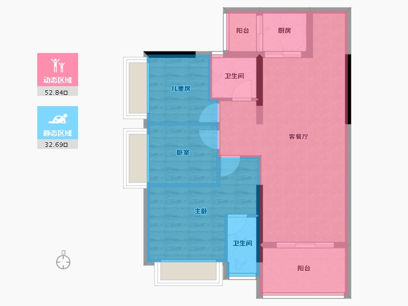 广东省-湛江市-嘉富大厦-76.43-户型库-动静分区