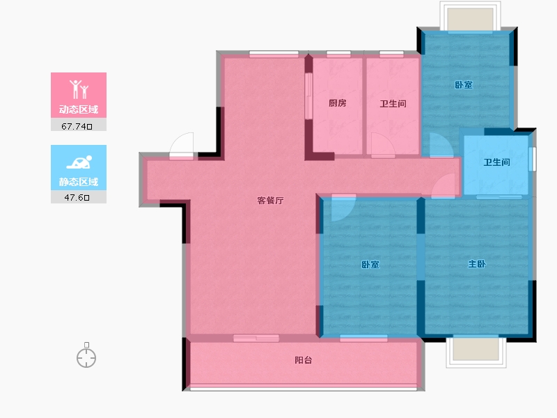 江西省-鹰潭市-华章·学府香颂-103.21-户型库-动静分区