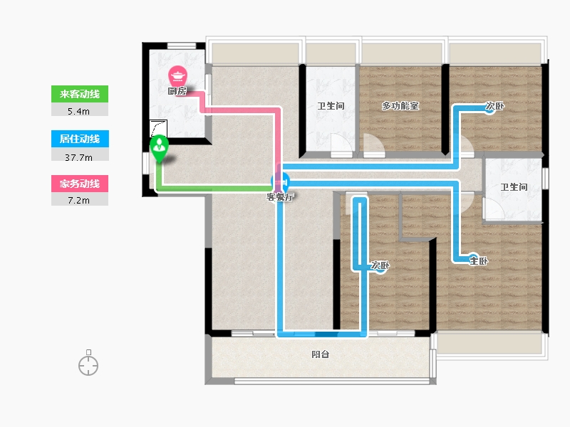 安徽省-淮北市-淮北碧桂园-131.00-户型库-动静线