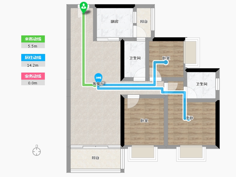 广东省-潮州市-潮安碧桂园星钻-73.68-户型库-动静线