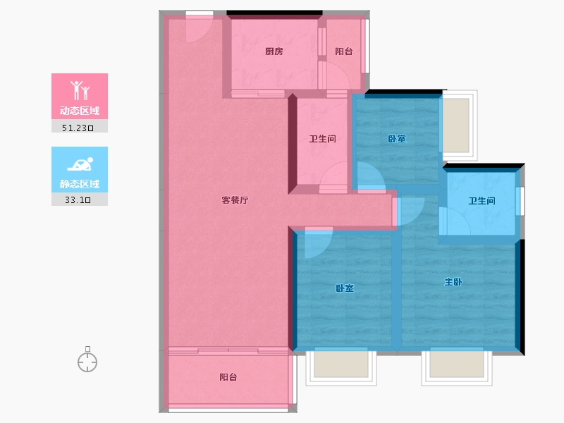 广东省-潮州市-潮安碧桂园星钻-73.68-户型库-动静分区