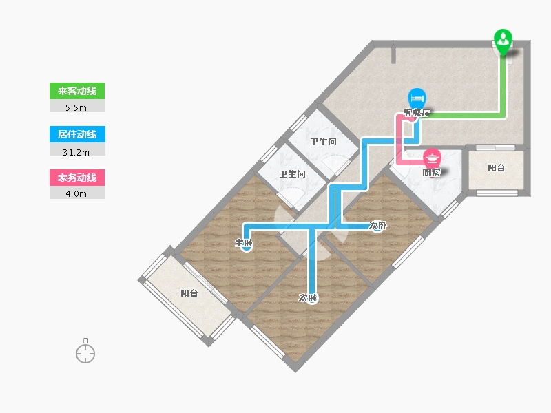 北京-北京市-长安新城-一区-96.00-户型库-动静线