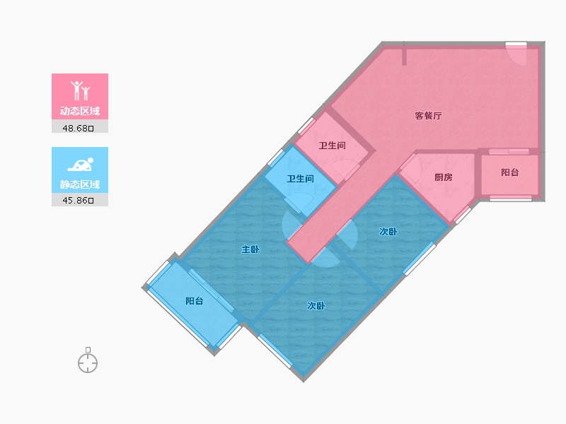 北京-北京市-长安新城-一区-96.00-户型库-动静分区