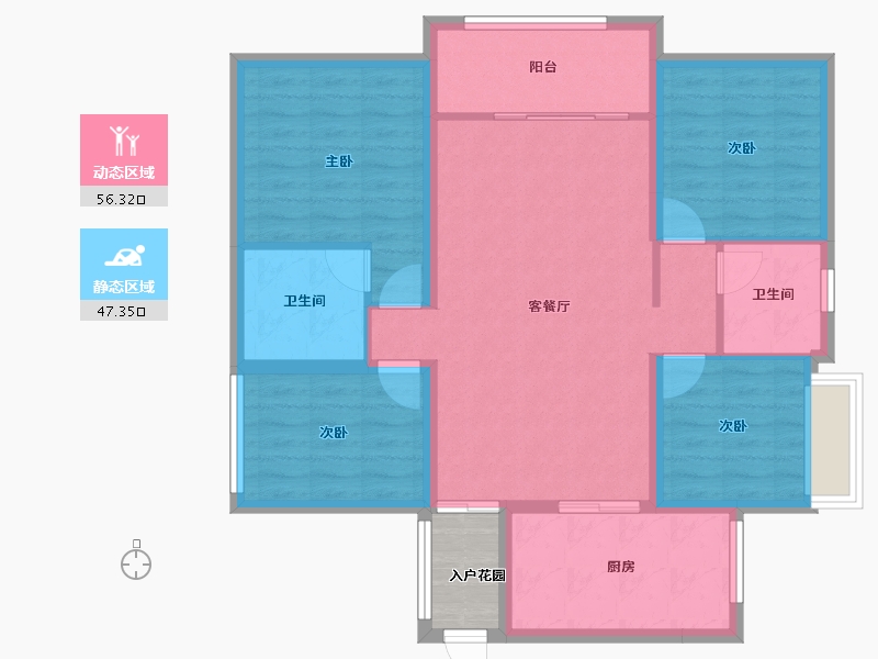 四川省-资阳市-博邦紫韵东城-95.78-户型库-动静分区