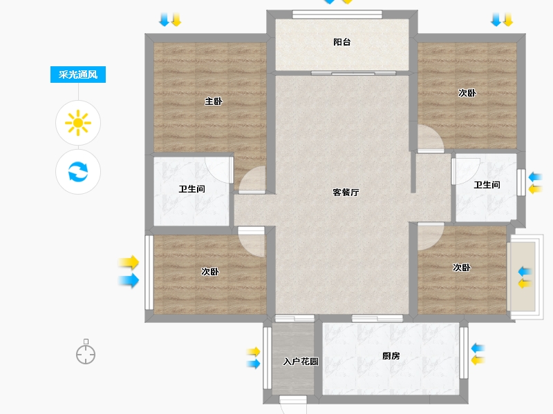 四川省-资阳市-博邦紫韵东城-95.78-户型库-采光通风