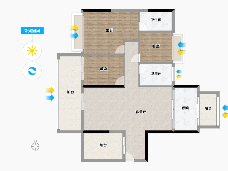 广东省-湛江市-汇华轩-118.09-户型库-采光通风