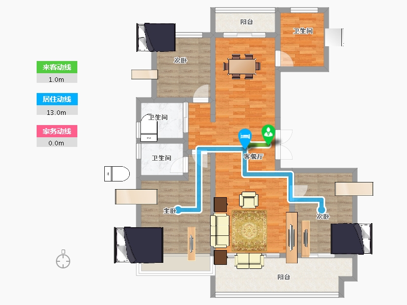 安徽省-阜阳市-太和绿城明月江南-98.41-户型库-动静线