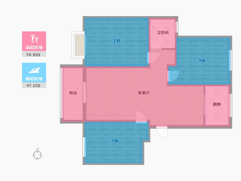 河南省-新乡市-四季花城-93.26-户型库-动静分区