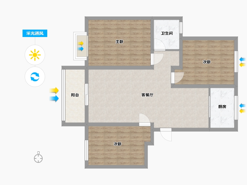 河南省-新乡市-四季花城-93.26-户型库-采光通风