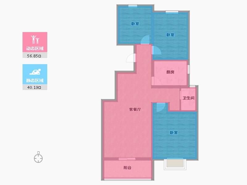 河南省-鹤壁市-天逸悦珑-85.94-户型库-动静分区