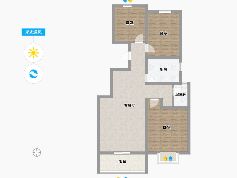 河南省-鹤壁市-天逸悦珑-85.94-户型库-采光通风