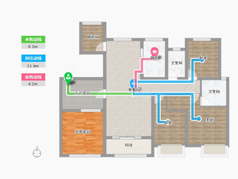 河南省-驻马店市-置地大舆府-111.04-户型库-动静线