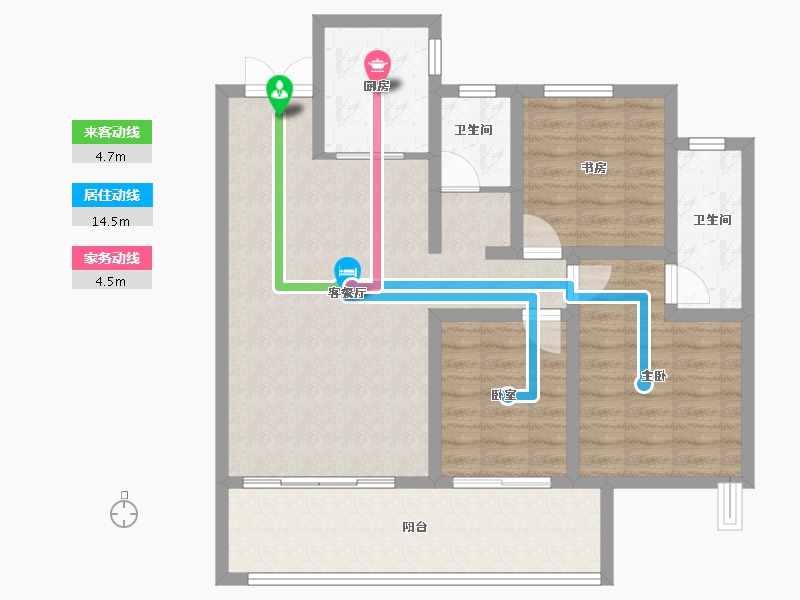 河南省-驻马店市-名门状元府-90.07-户型库-动静线