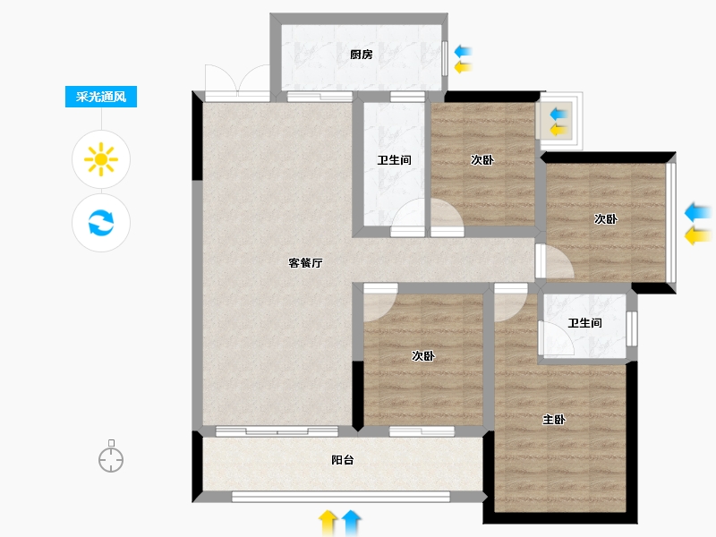 四川省-资阳市-佰盛天禧-89.12-户型库-采光通风