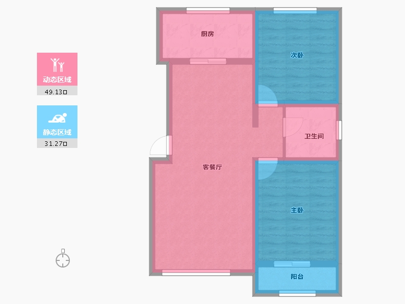 宁夏回族自治区-吴忠市-恒昌·如意人家-71.68-户型库-动静分区