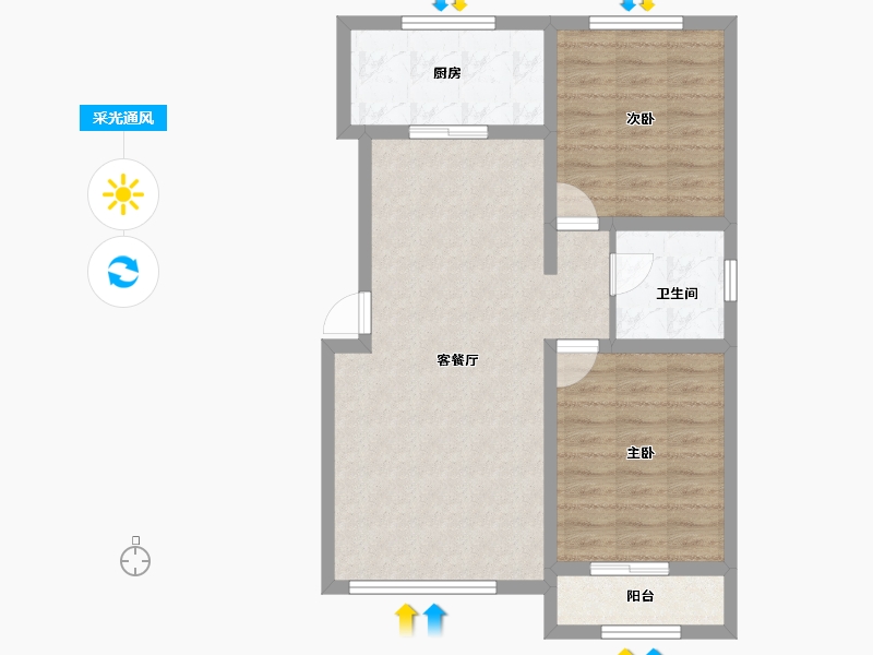 宁夏回族自治区-吴忠市-恒昌·如意人家-71.68-户型库-采光通风