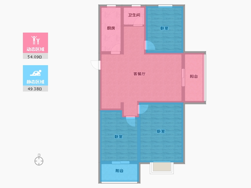 河南省-鹤壁市-天逸悦珑-91.83-户型库-动静分区