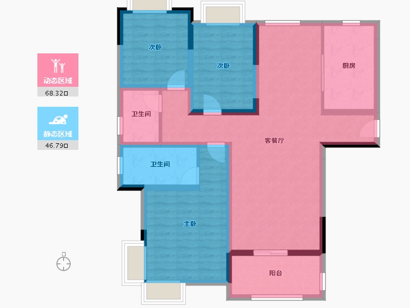 江西省-吉安市-创天河畔-102.20-户型库-动静分区