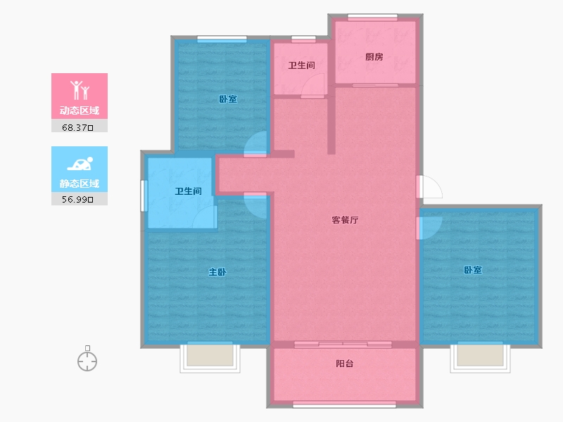 河南省-驻马店市-应祥百花源-113.11-户型库-动静分区