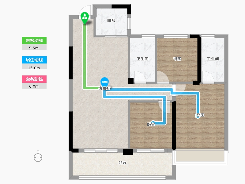 湖北省-黄冈市-罗田泰禾富·凤凰府-89.01-户型库-动静线