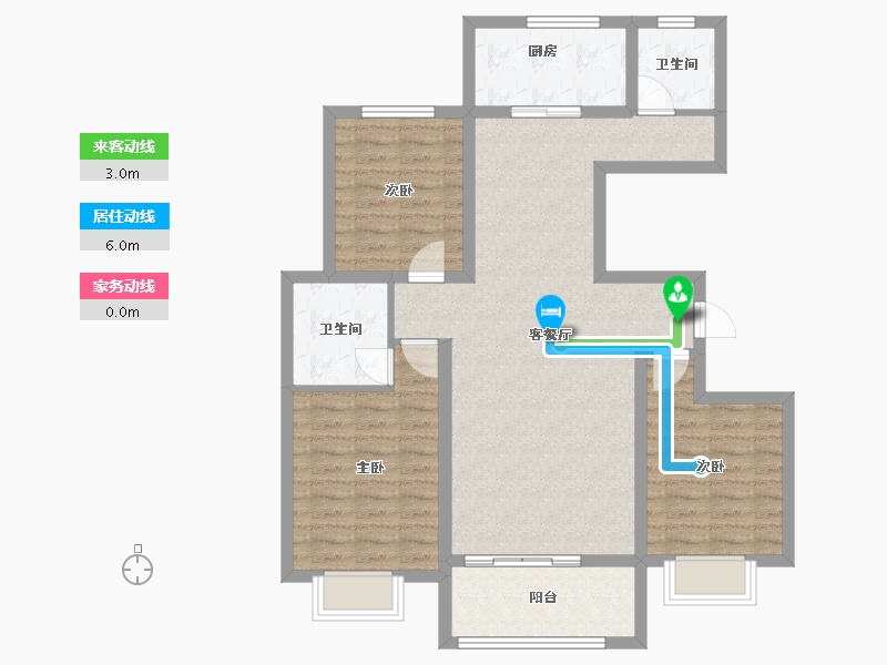 河北省-衡水市-宏利桃城华庭-91.82-户型库-动静线